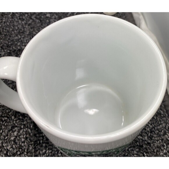 STARBUCKS Coffee Mug Double Sided Mermaid Logo Green White Black 10oz Tea Cup - Picture 5 of 8